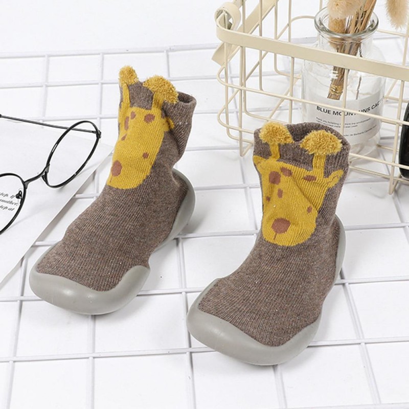 Baby Boys Animal Print High Top Knitted Sock Shoes