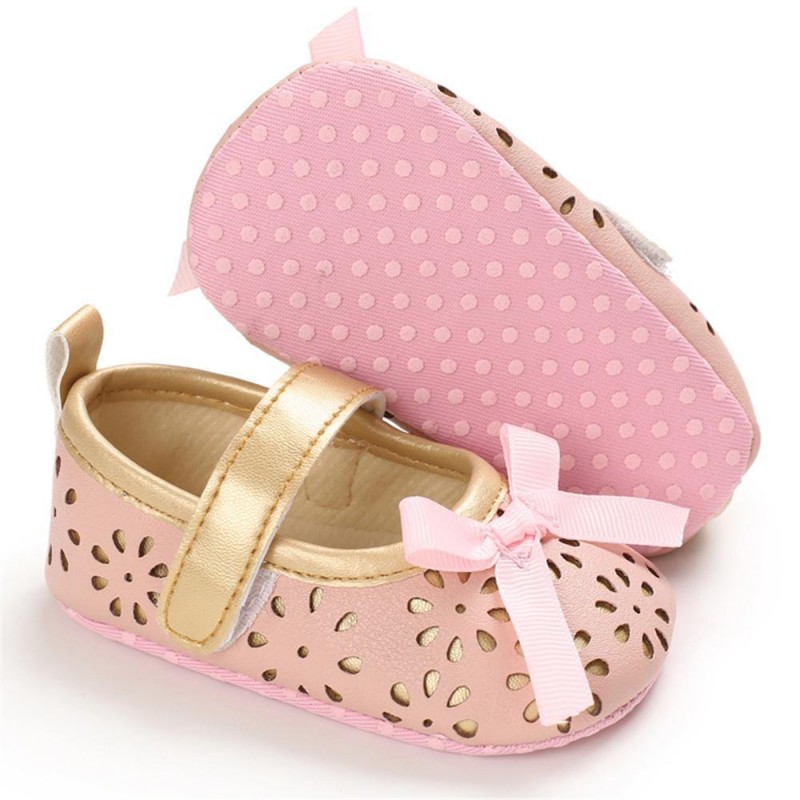Baby Girls Bow Decor Magic Tape Princess Shoes Kids Shoes
