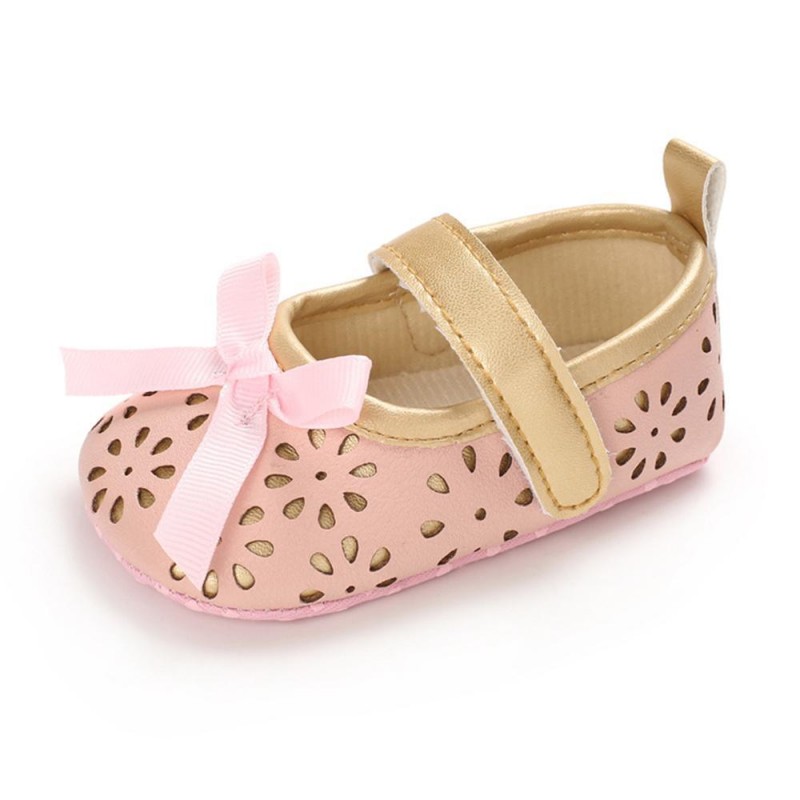 Baby Girls Bow Decor Magic Tape Princess Shoes Kids Shoes