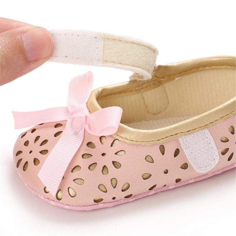 Baby Girls Bow Decor Magic Tape Princess Shoes Kids Shoes