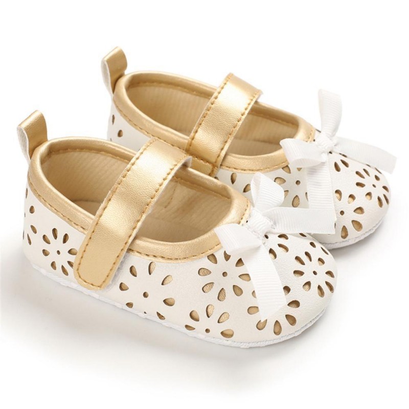 Baby Girls Bow Decor Magic Tape Princess Shoes Kids Shoes
