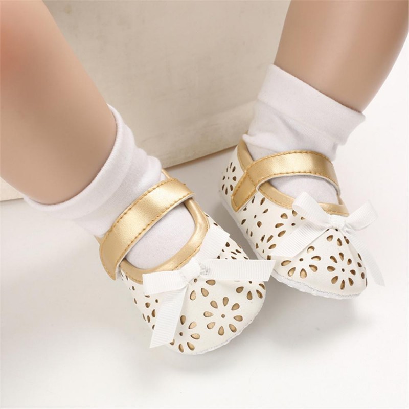 Baby Girls Bow Decor Magic Tape Princess Shoes Kids Shoes
