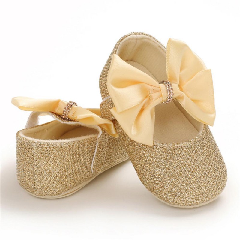 Baby Girls Bow Sequins Magic Tape Princess Shoes Children Shoes