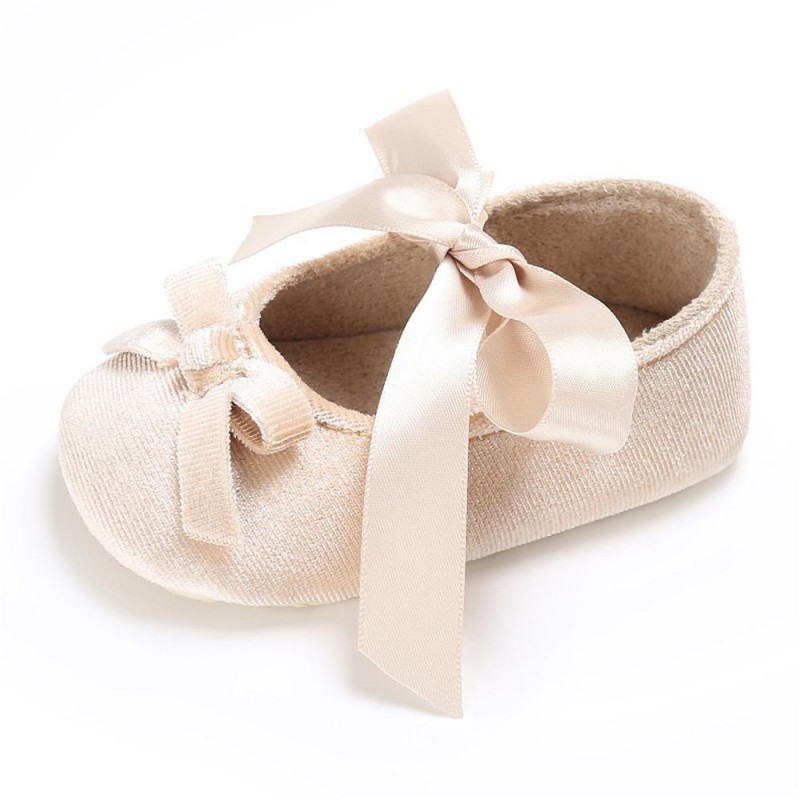 Baby Girls Bow Slip On Soft Sole Flat Shoes 