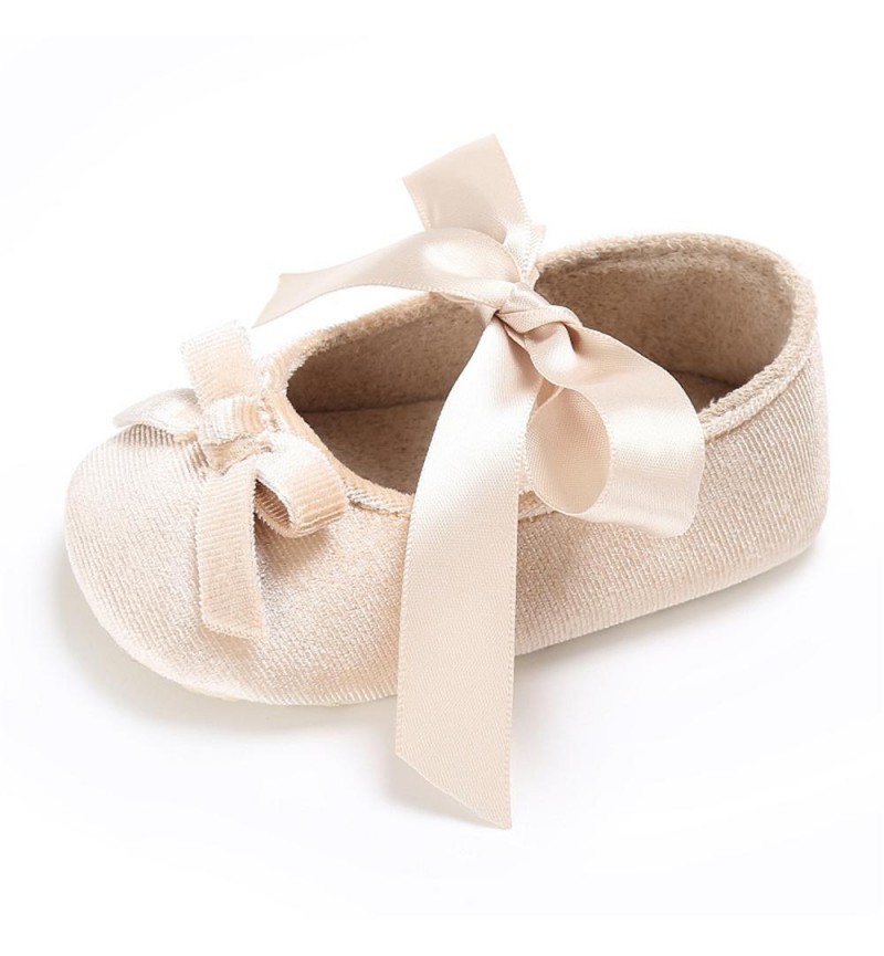 Baby Girls Bow Slip On Soft Sole Flat Shoes 