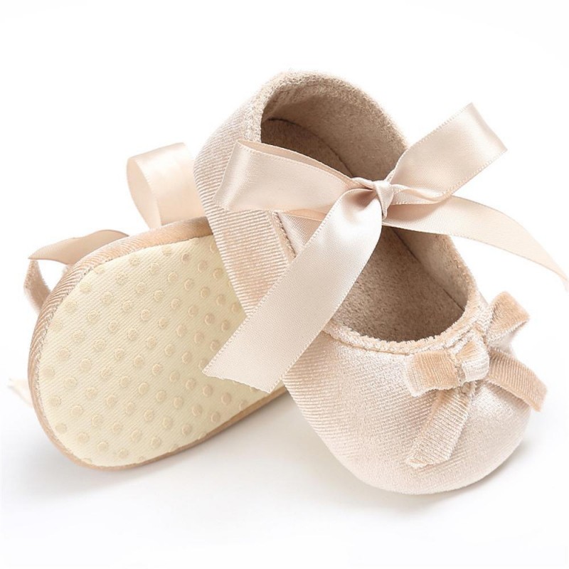 Baby Girls Bow Slip On Soft Sole Flat Shoes 