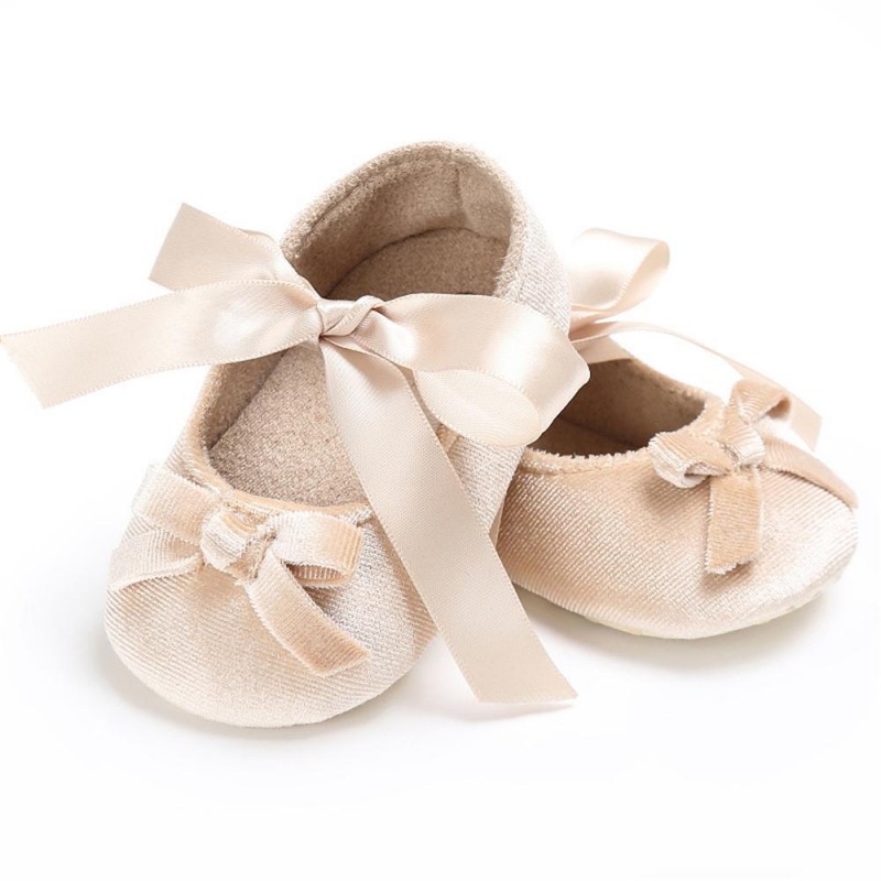 Baby Girls Bow Slip On Soft Sole Flat Shoes 