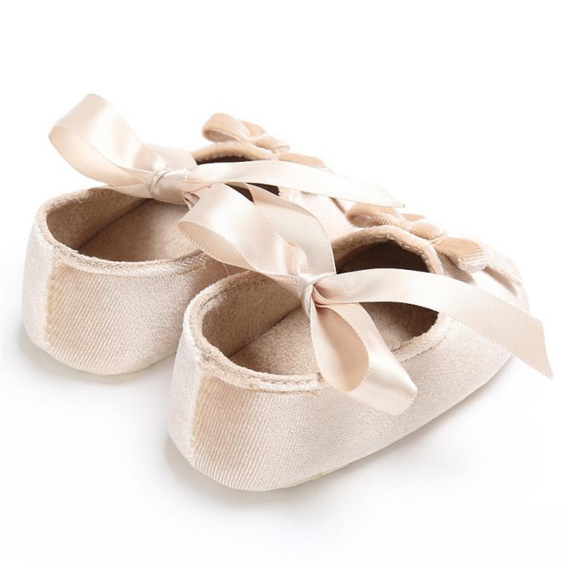 Baby Girls Bow Slip On Soft Sole Flat Shoes 