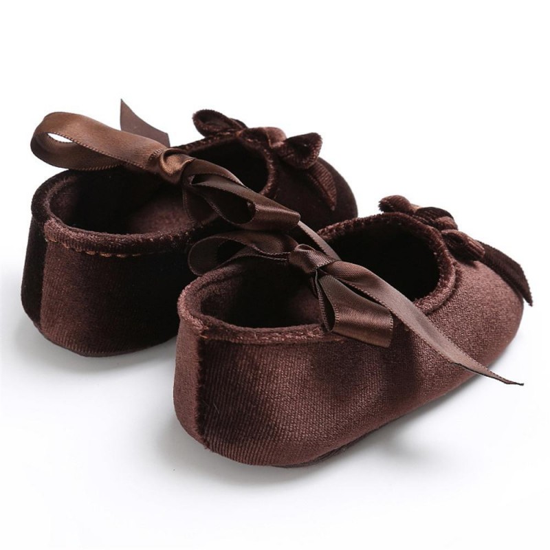 Baby Girls Bow Slip On Soft Sole Flat Shoes 
