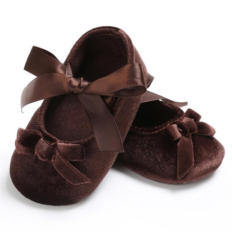 Baby Girls Bow Slip On Soft Sole Flat Shoes 