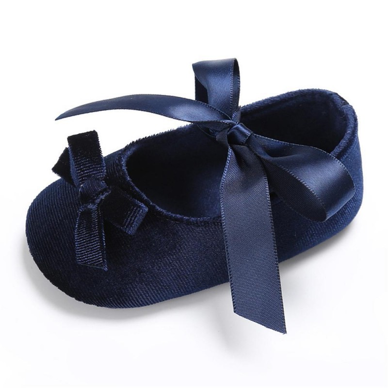 Baby Girls Bow Slip On Soft Sole Flat Shoes 