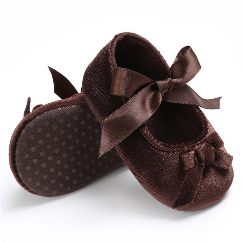 Baby Girls Bow Slip On Soft Sole Flat Shoes 