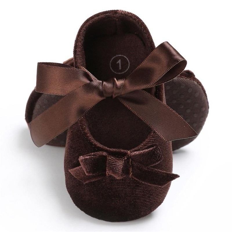 Baby Girls Bow Slip On Soft Sole Flat Shoes 