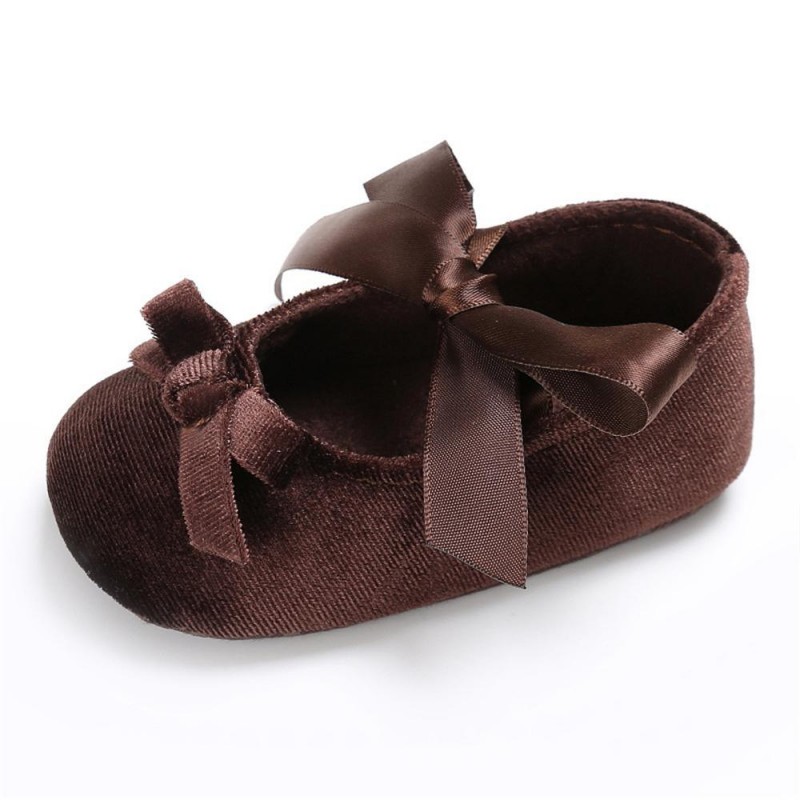 Baby Girls Bow Slip On Soft Sole Flat Shoes 