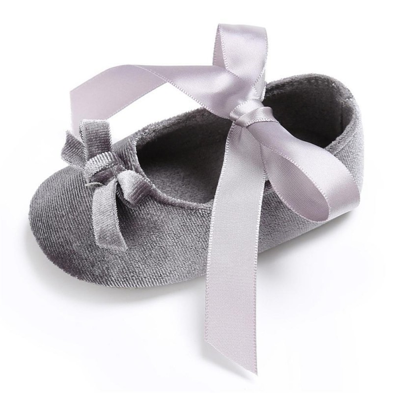 Baby Girls Bow Slip On Soft Sole Flat Shoes 