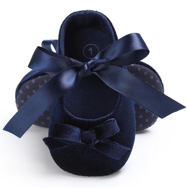 Baby Girls Bow Slip On Soft Sole Flat Shoes 
