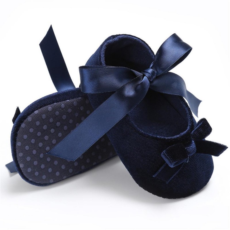 Baby Girls Bow Slip On Soft Sole Flat Shoes 