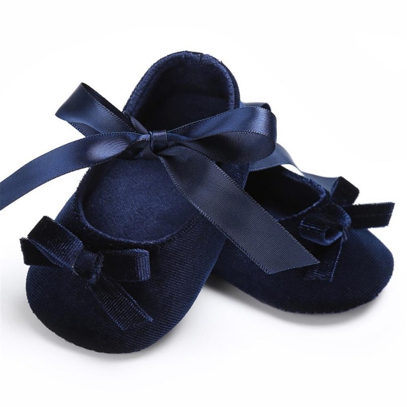 Baby Girls Bow Slip On Soft Sole Flat Shoes 