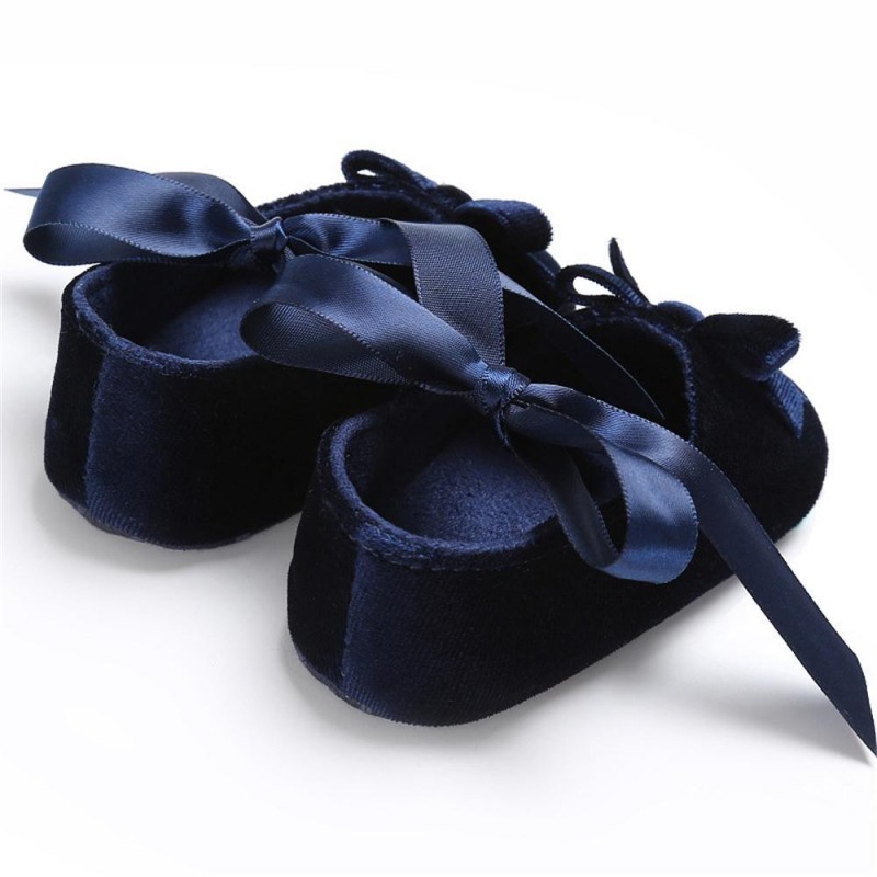 Baby Girls Bow Slip On Soft Sole Flat Shoes 