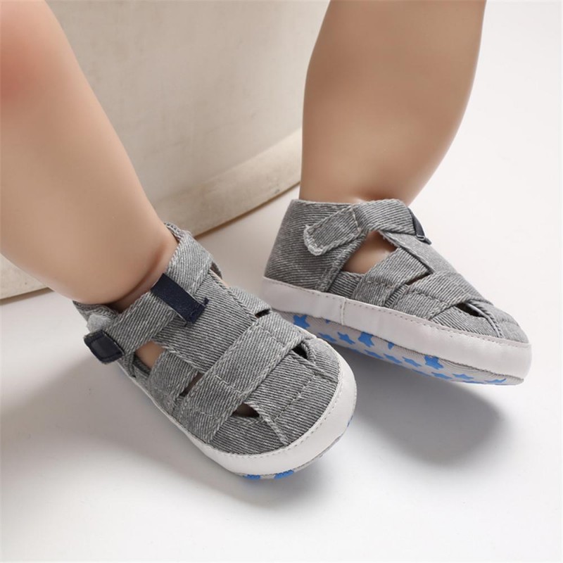 Baby Canvas Hollow Out Magic Tape Comfy Sandals Baby Shoes 