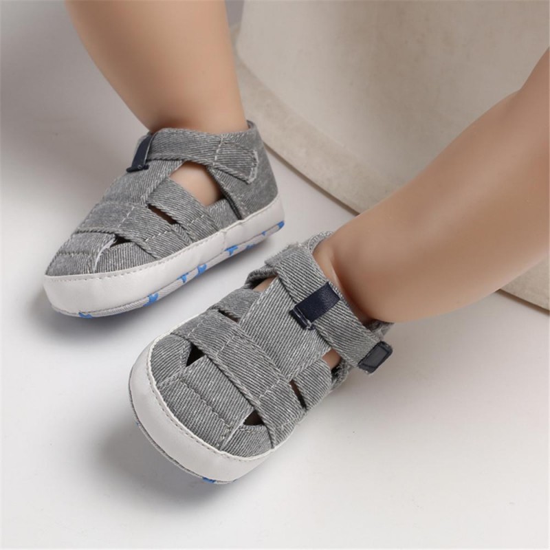Baby Canvas Hollow Out Magic Tape Comfy Sandals Baby Shoes 