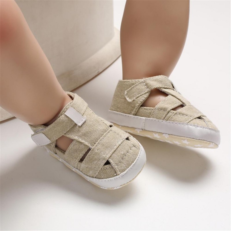 Baby Canvas Hollow Out Magic Tape Comfy Sandals Baby Shoes 