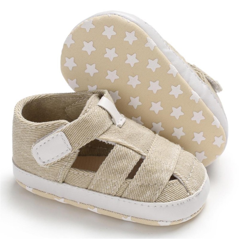 Baby Canvas Hollow Out Magic Tape Comfy Sandals Baby Shoes 
