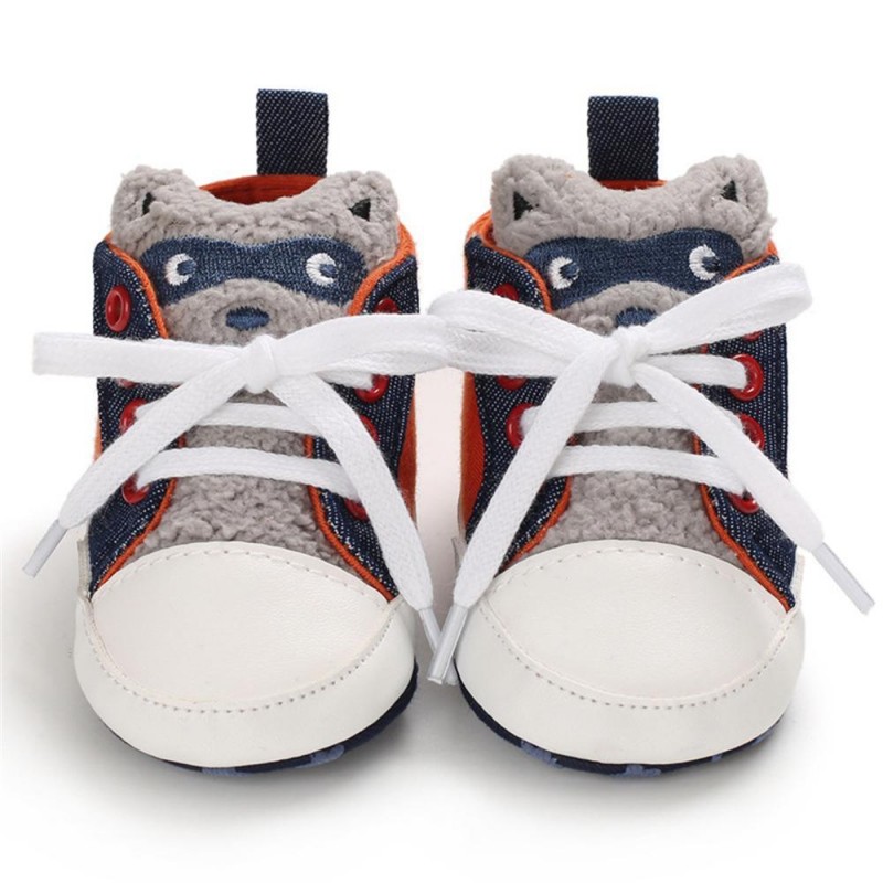 Baby Unisex Cartoon Lace Up Casual Sneakers Baby Boys Winter Shoes