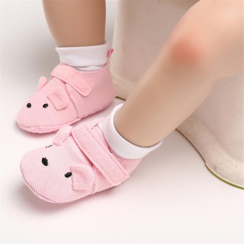 Baby Unisex Cartoon Magic Tape Flats Kids Shoes 