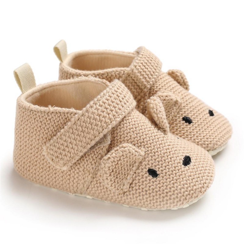 Baby Unisex Cartoon Magic Tape Flats Kids Shoes 
