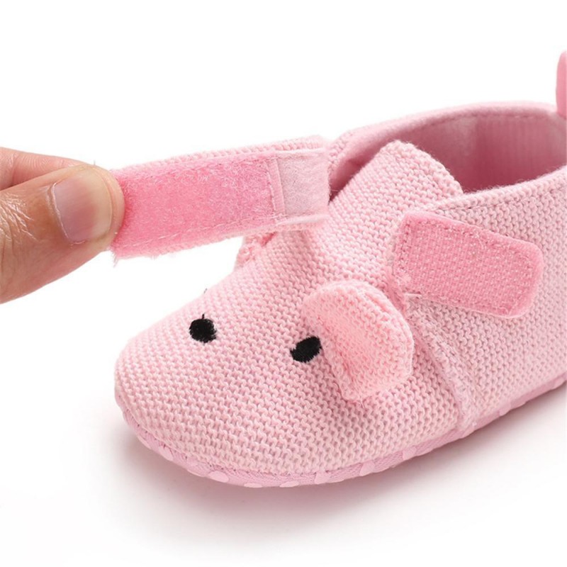 Baby Unisex Cartoon Magic Tape Flats Kids Shoes 