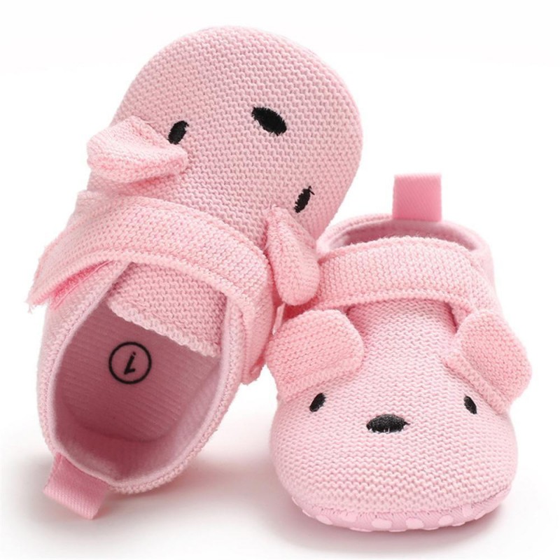 Baby Unisex Cartoon Magic Tape Flats Kids Shoes 