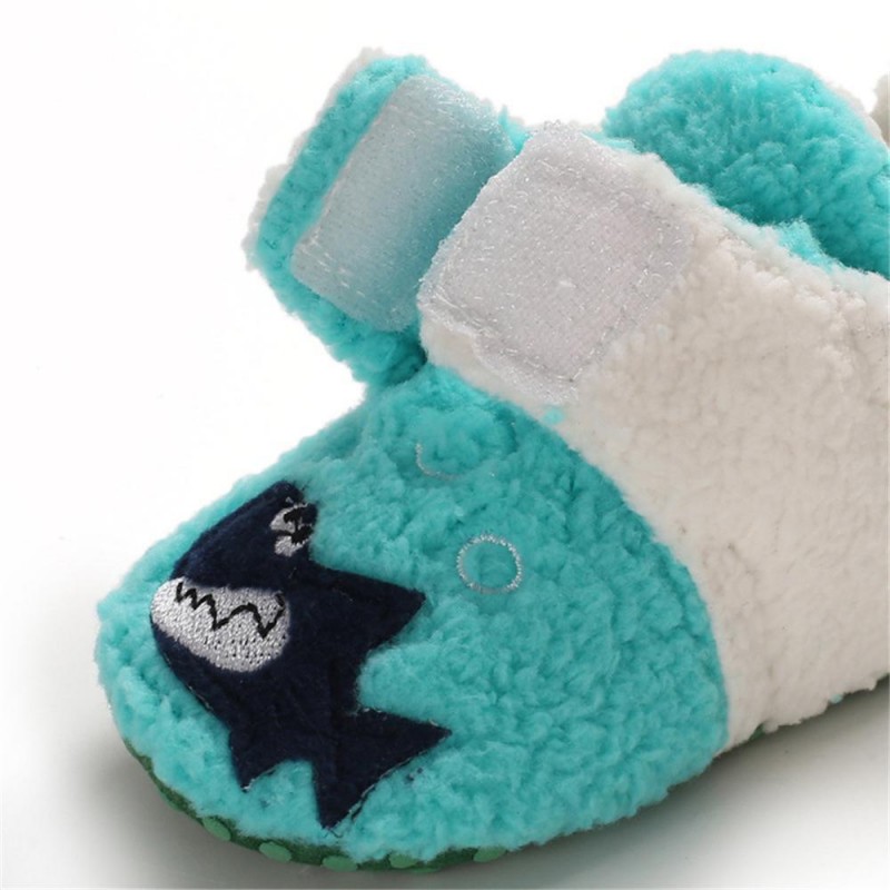 Baby Boys Cartoon Magic Tape Fur Warm Shoes Cheap Kid Shoes 