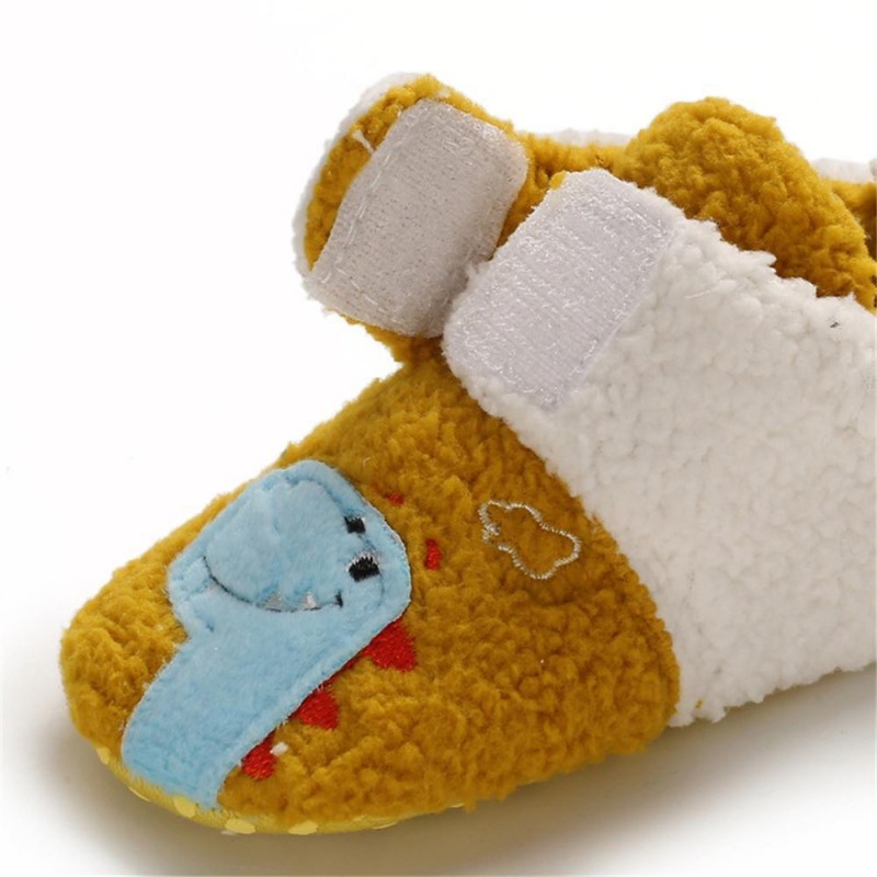 Baby Boys Cartoon Magic Tape Fur Warm Shoes Cheap Kid Shoes 