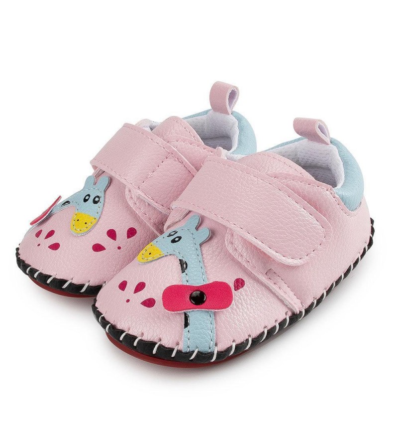 Baby Girls Cartoon Printed Non Slip Magic Tape Flats Shoes