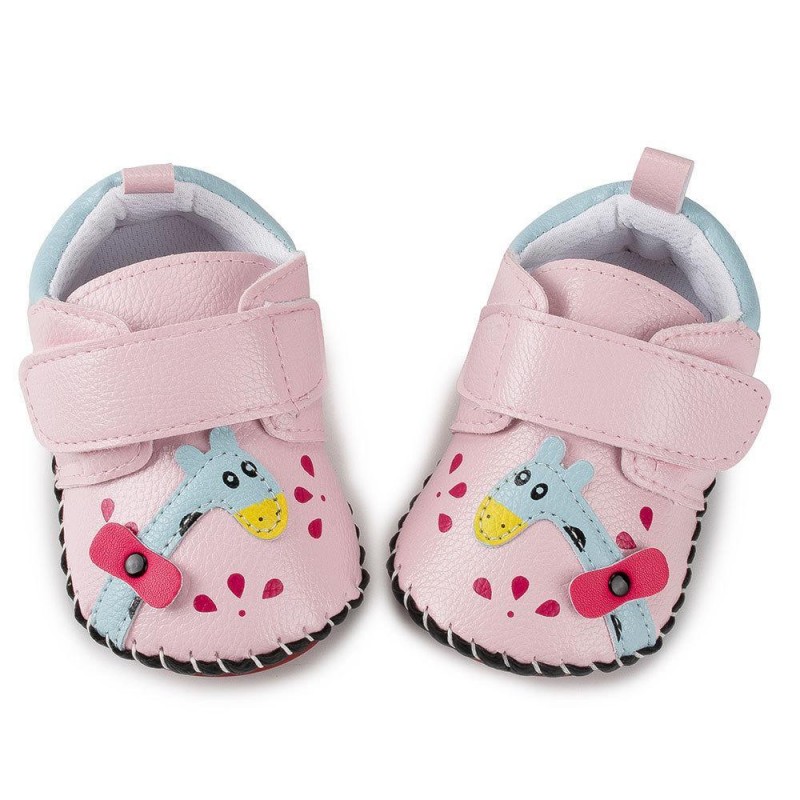 Baby Girls Cartoon Printed Non Slip Magic Tape Flats Shoes