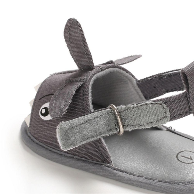 Baby Boys Cartoon Shark Magic Tape Canvas Sandals Baby Shoe 