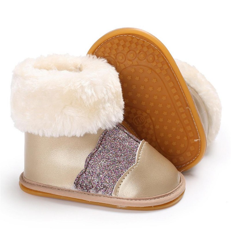 Baby Girls Casual Winter Fur Boots Cheap Kid Shoes 