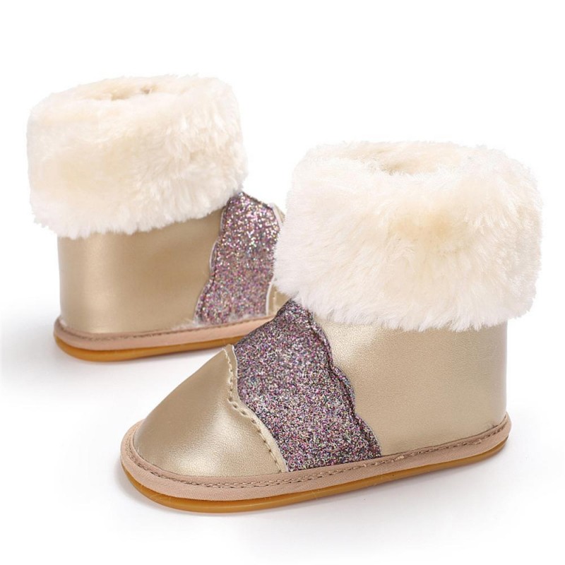 Baby Girls Casual Winter Fur Boots Cheap Kid Shoes 