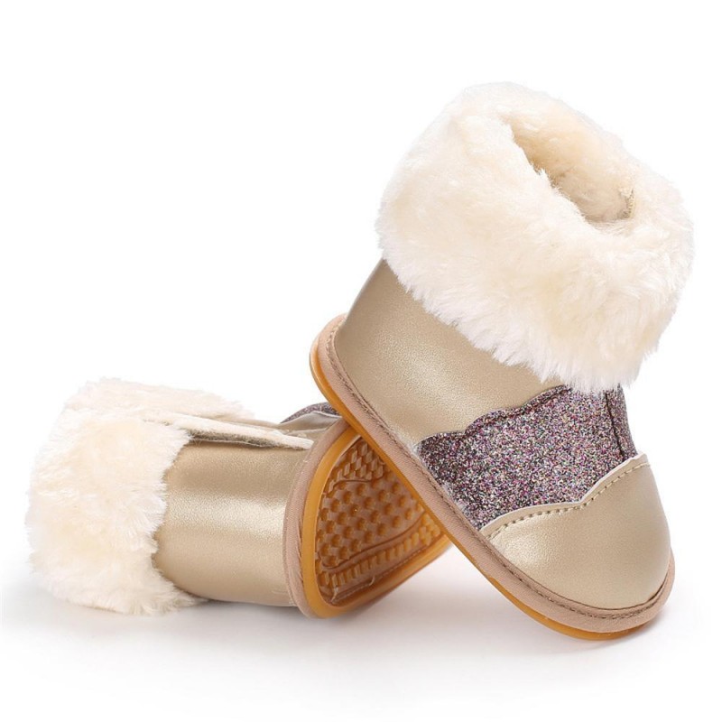 Baby Girls Casual Winter Fur Boots Cheap Kid Shoes 