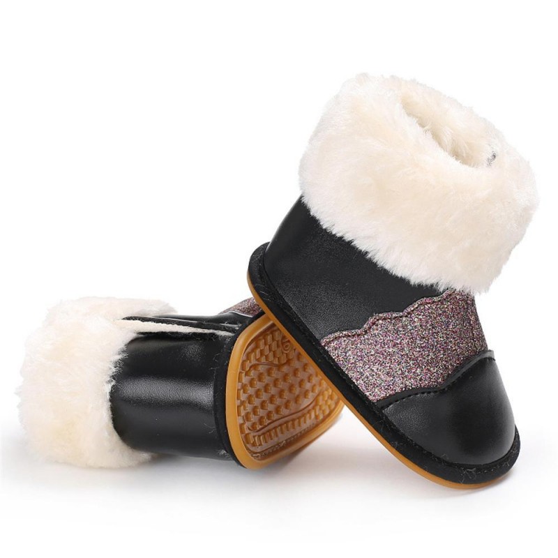 Baby Girls Casual Winter Fur Boots Cheap Kid Shoes 