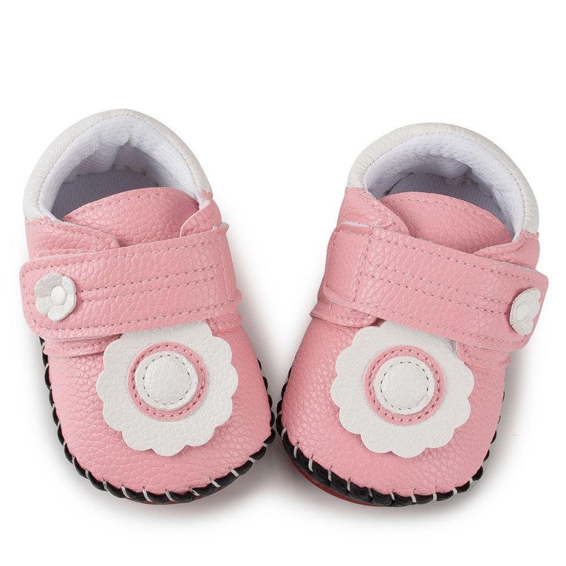 Baby Girls Flower Magic Tape Flats Shoes