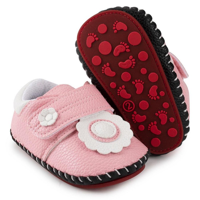 Baby Girls Flower Magic Tape Flats Shoes