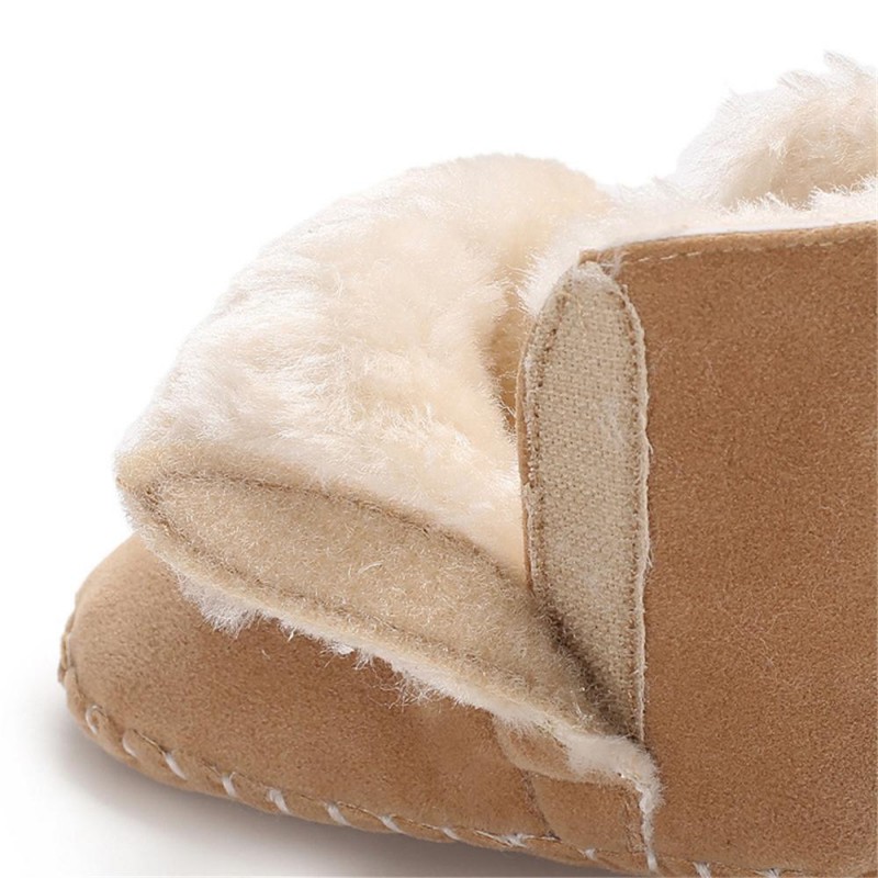 Baby Girls Bow Decor Winter Fur Snow Boots Girls Shoes