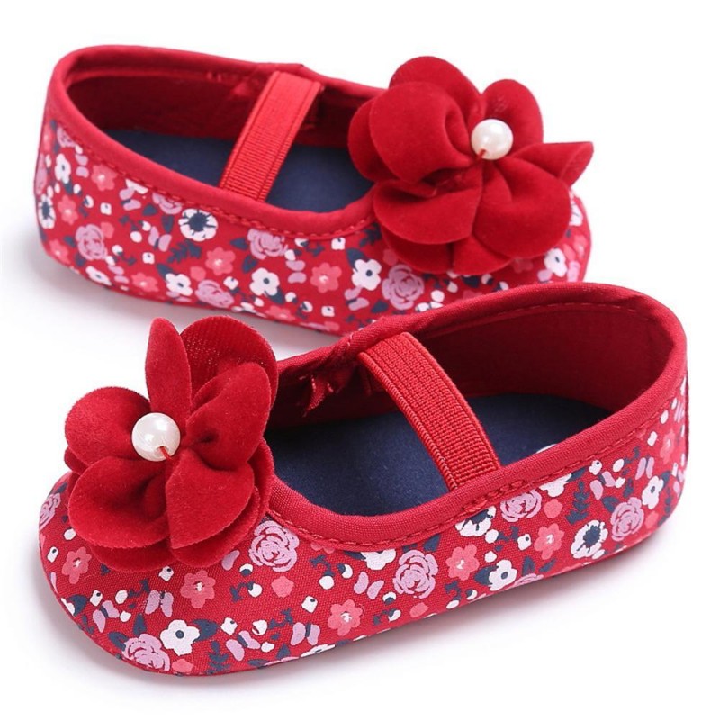 Baby Girls Flower Printed Slip On Shoes 