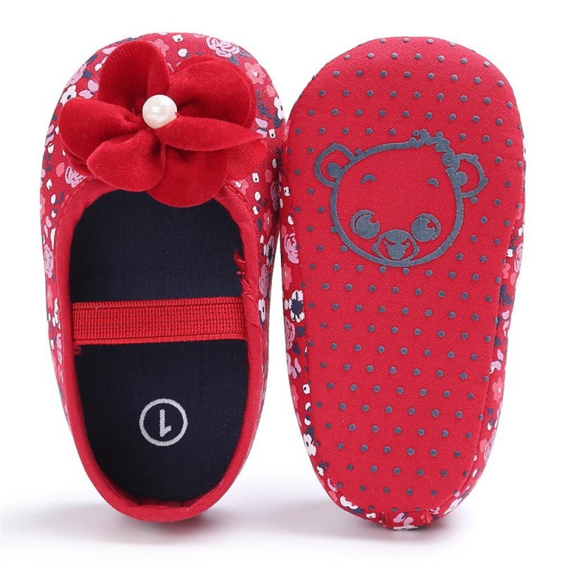 Baby Girls Flower Printed Slip On Shoes 