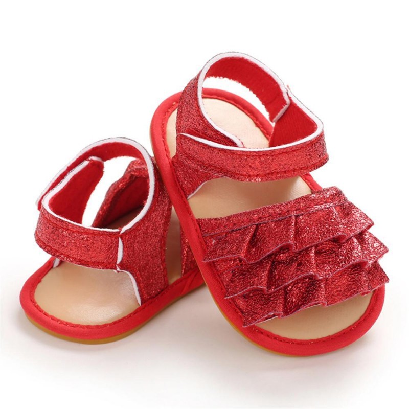 Baby Girls Glitter Magic Tape Layered Sandals Baby Shoes vendors