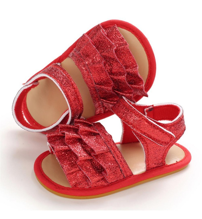 Baby Girls Glitter Magic Tape Layered Sandals Baby Shoes vendors