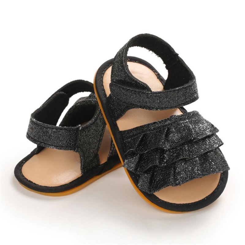 Baby Girls Glitter Magic Tape Layered Sandals Baby Shoes vendors