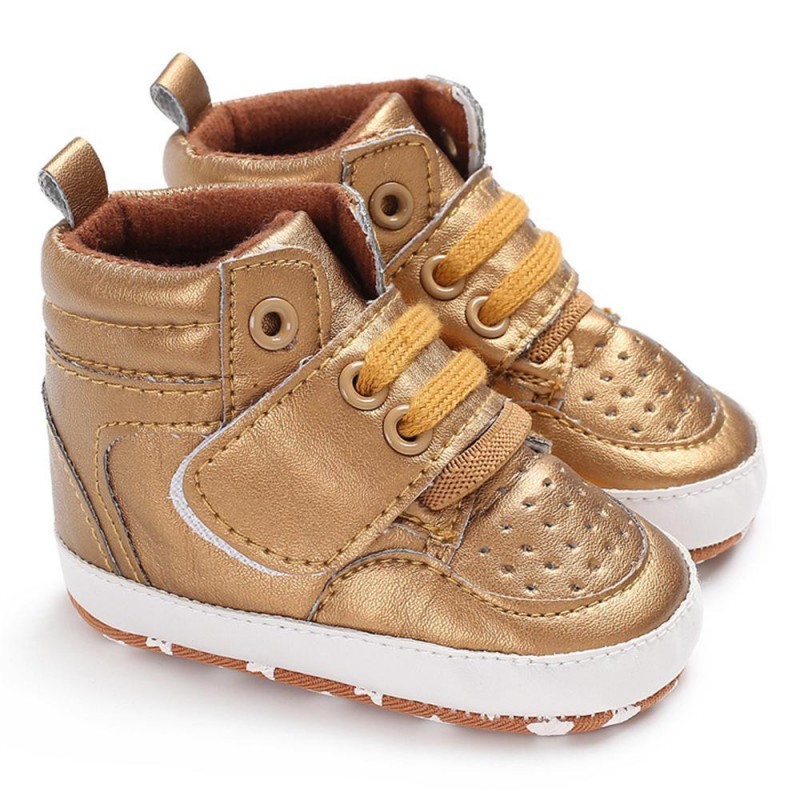 Baby Boys High Top Breathable Magic Tape Sneakers Kid Shoes